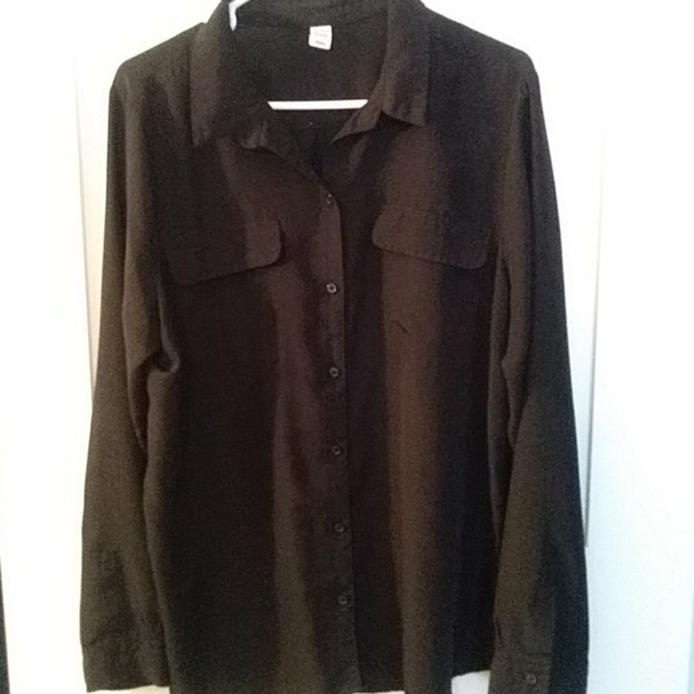 Old Navy Black Work Shirt Top XL